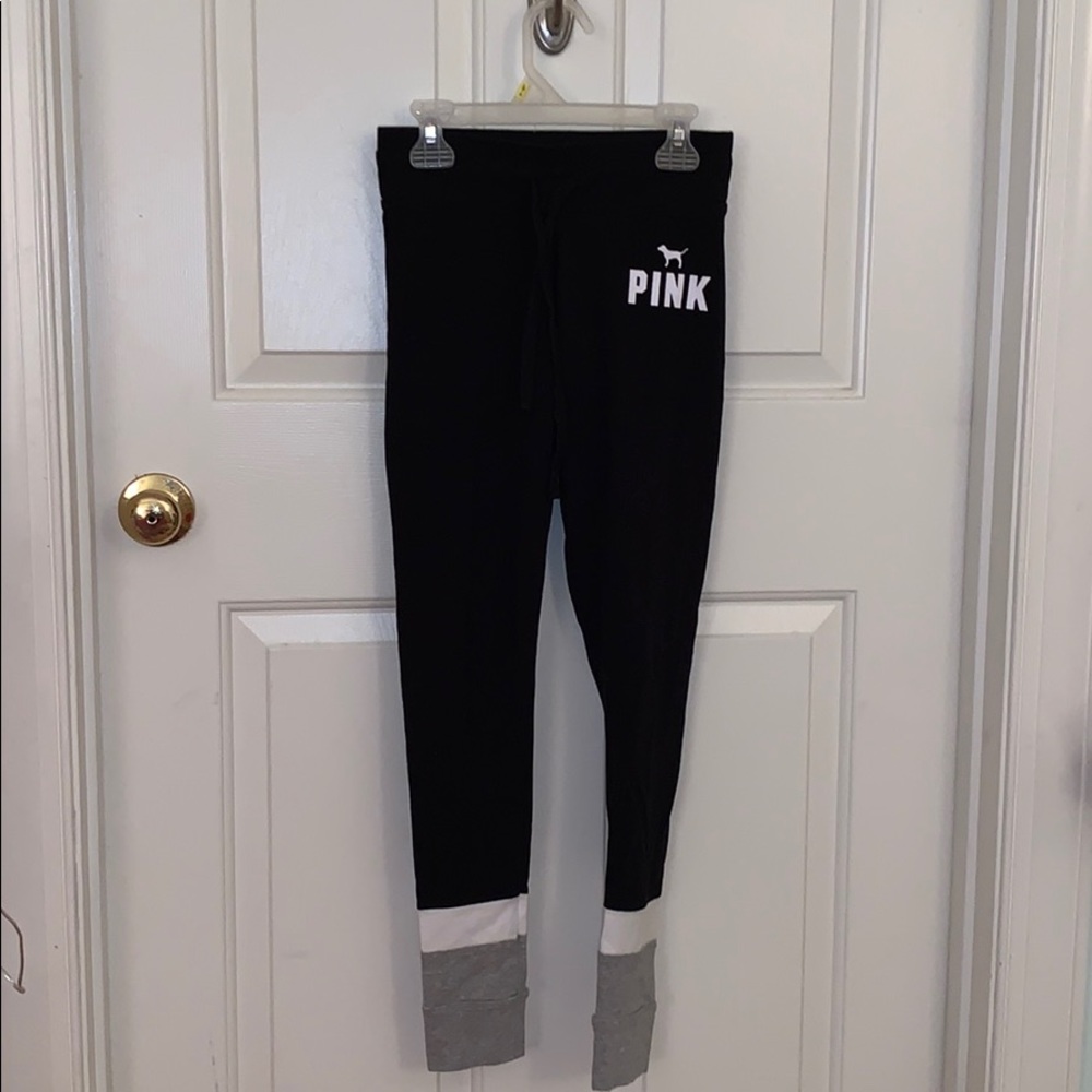 Pink Victoria Secret yoga leggings w/ tie waist